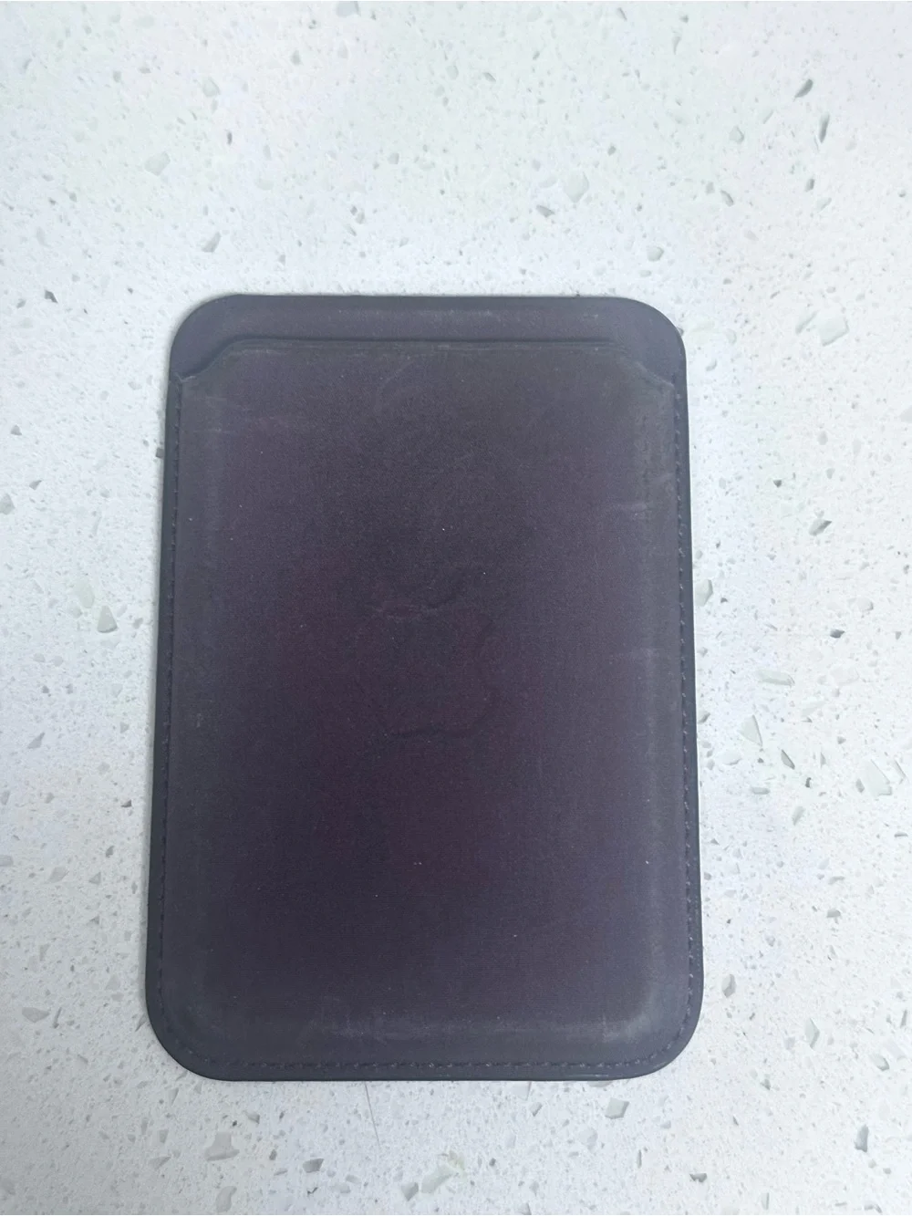 Magnetic Leather Card Wallet - Purple